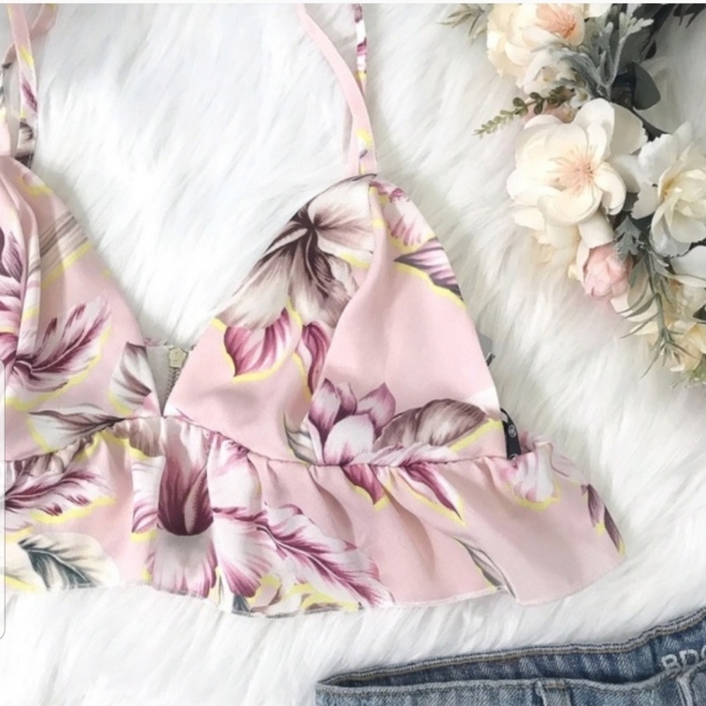 MISSGUIDED|Tropical Print Crop Camisole